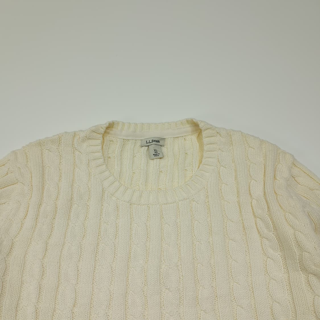 CL073 XL 엘엘빈 크림 아이보리 피셔맨 케이블 니트 상품이미지2
