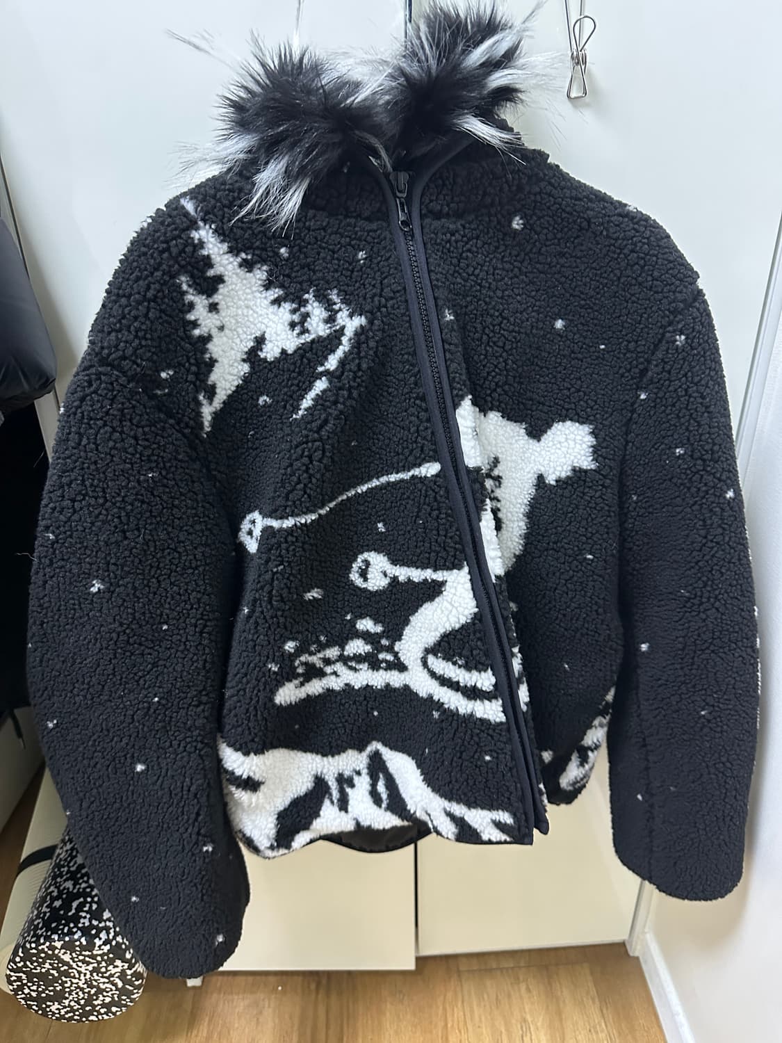 SKIING FLEECE HOODIE JACKET BLACK 상품이미지2