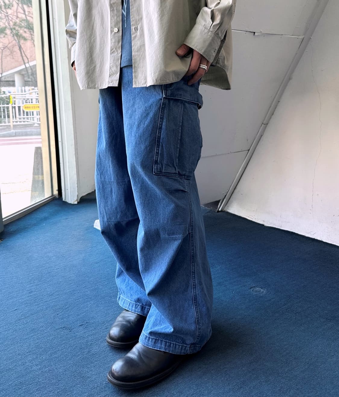 Utility design denim cargo pants 상품이미지3