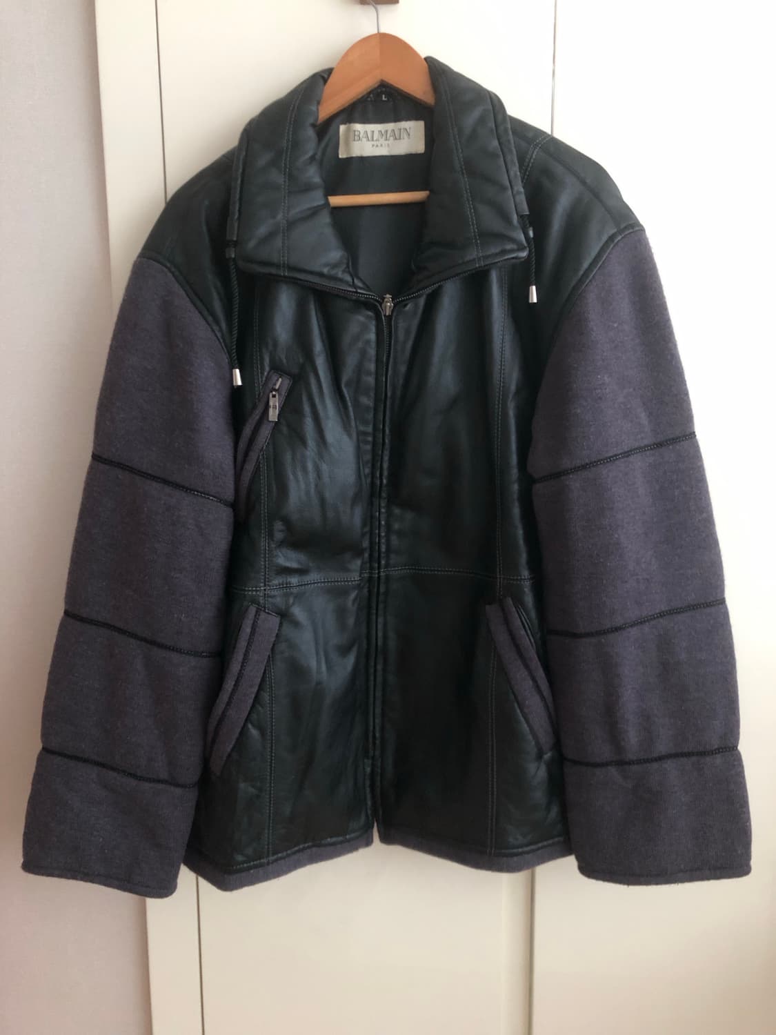 발망 라이센스 가죽X니트 자켓 상품이미지1