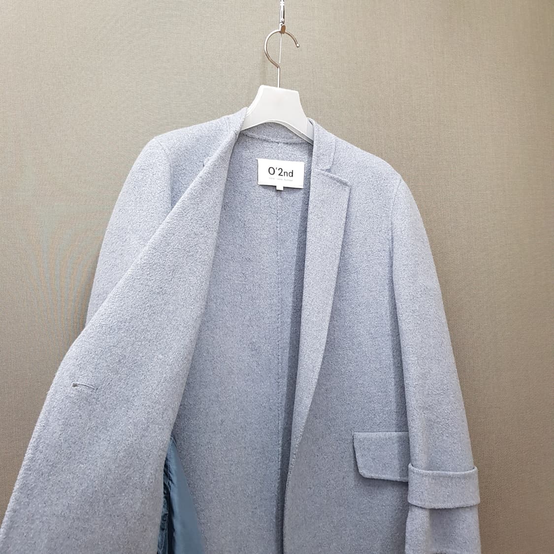 오즈세컨 싱글 버튼 캐시미어 울 코트 55사이즈 상품이미지3