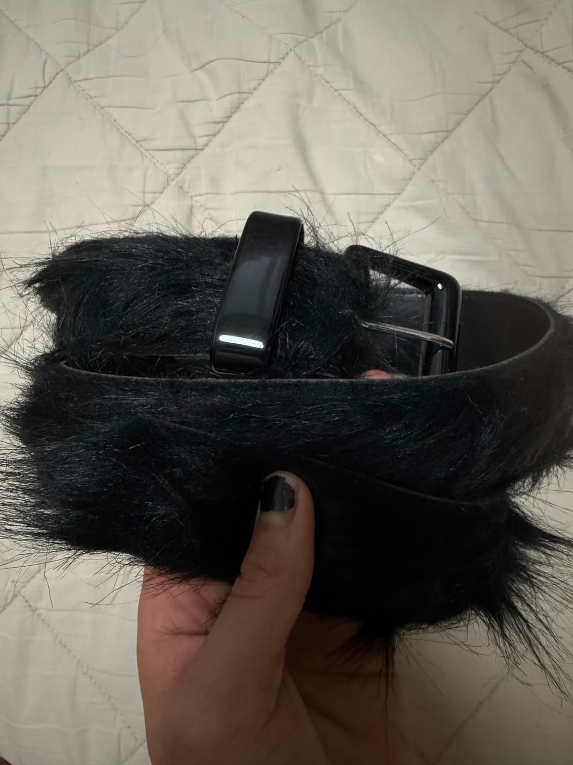 블랙 퍼 벨트  상품이미지1