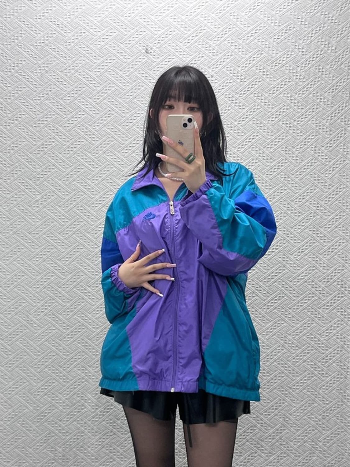 나이키 빈티지 올드스쿨 레트로 90s 배색 바람막이 자켓 L C12439 상품이미지2