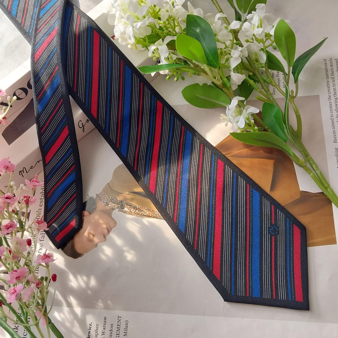 밀라숀 실크 블랙 스트라이프 패턴 넥타이 8.8cm A+등급 K1727
 상품이미지4