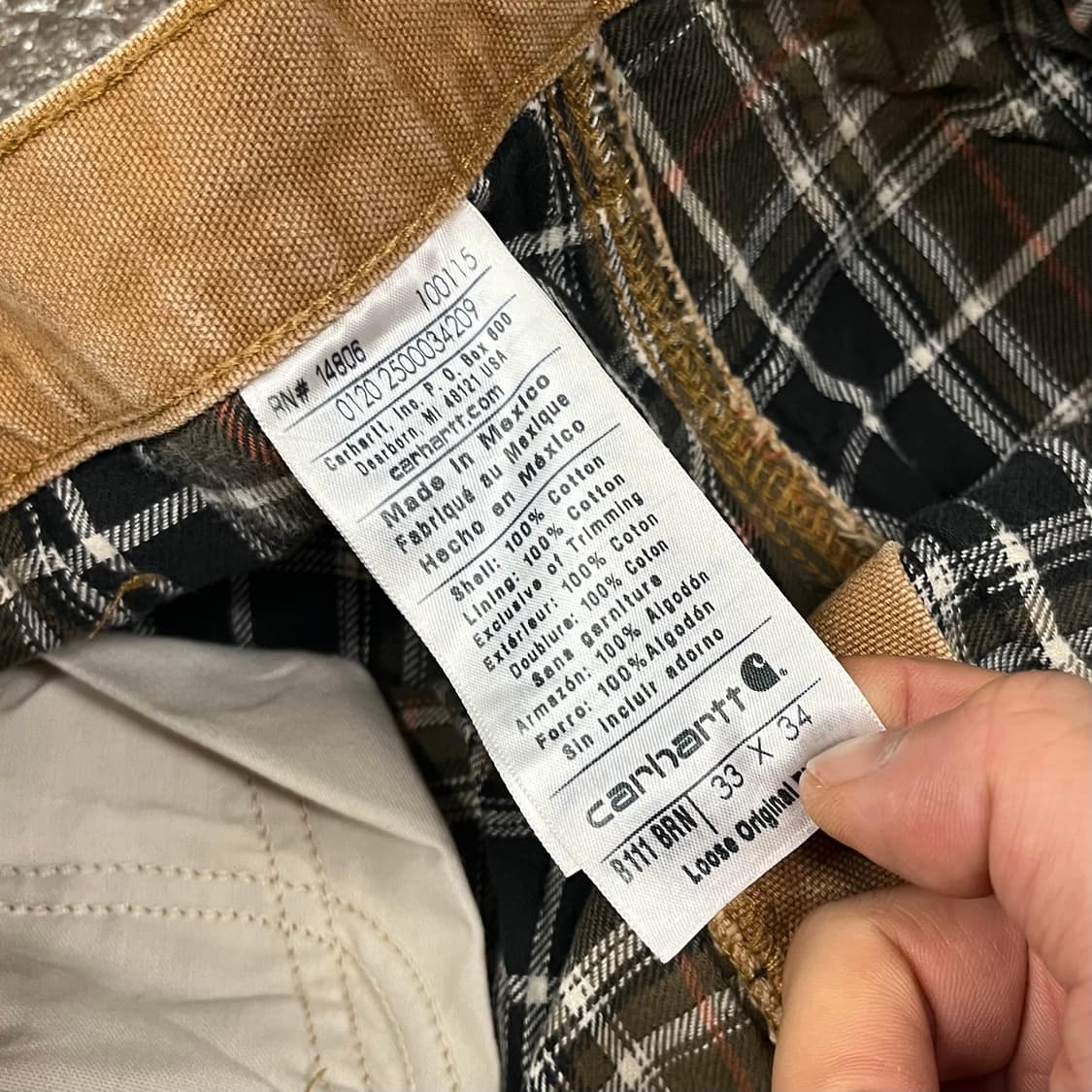 칼하트 플란넬 라인드 카펜터 팬츠 (32“) 상품이미지6