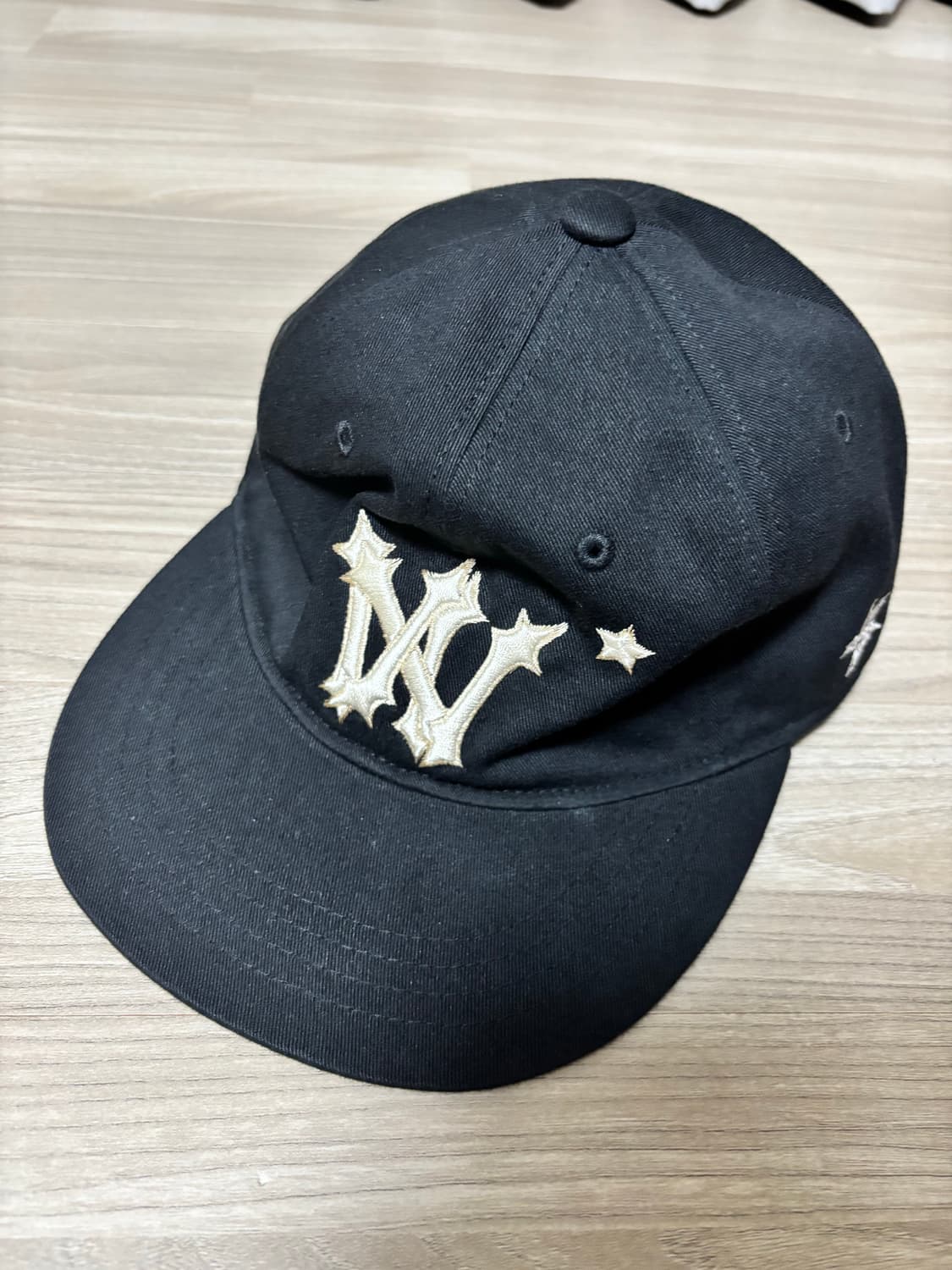 아오이로 6 패널 히카리 A/N 피티드 캡 모자 블랙 상품이미지1