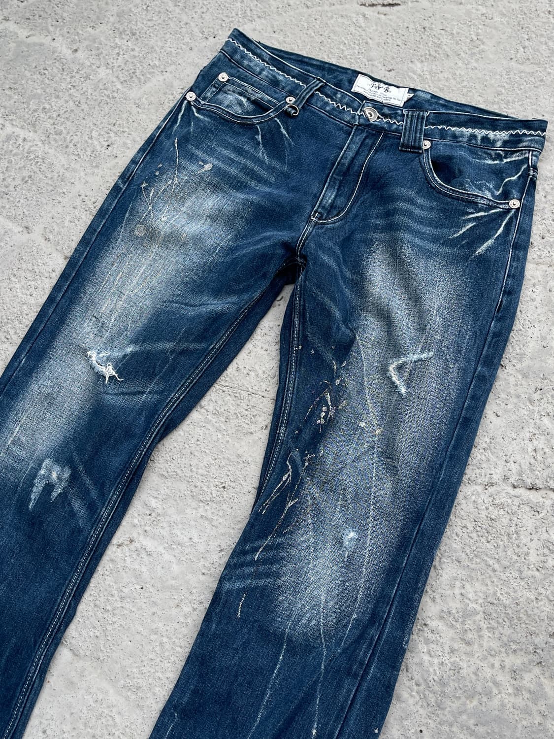 F&b painting cutting denim jean 상품이미지4