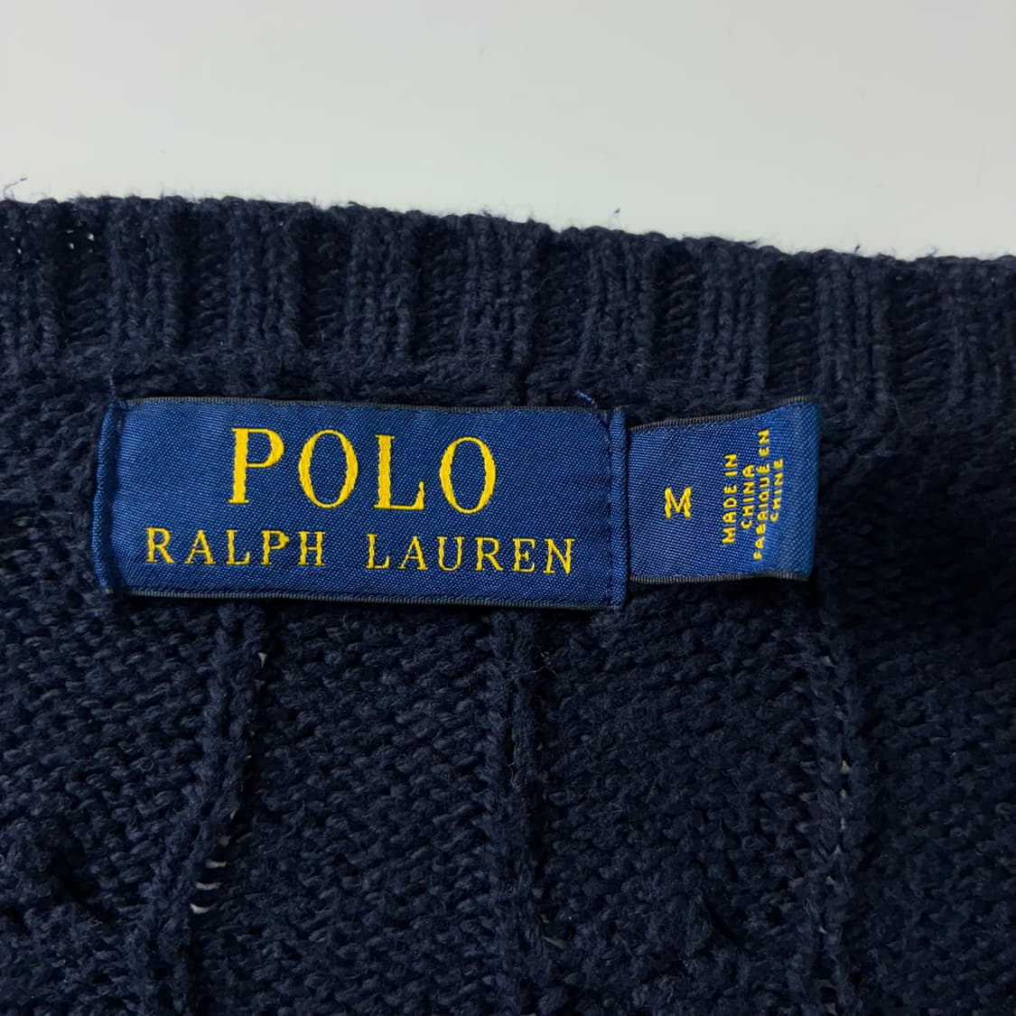 Polo  폴로 랄프로렌 자수 코튼 네이비 꽈배기 니트  상품이미지4