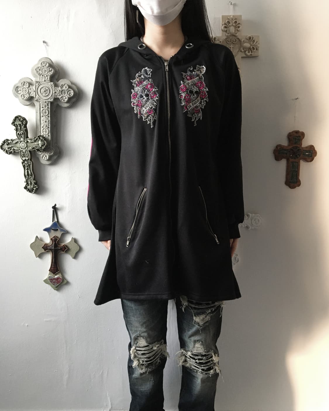 Algonquins skull patch point hood zip up 상품이미지8