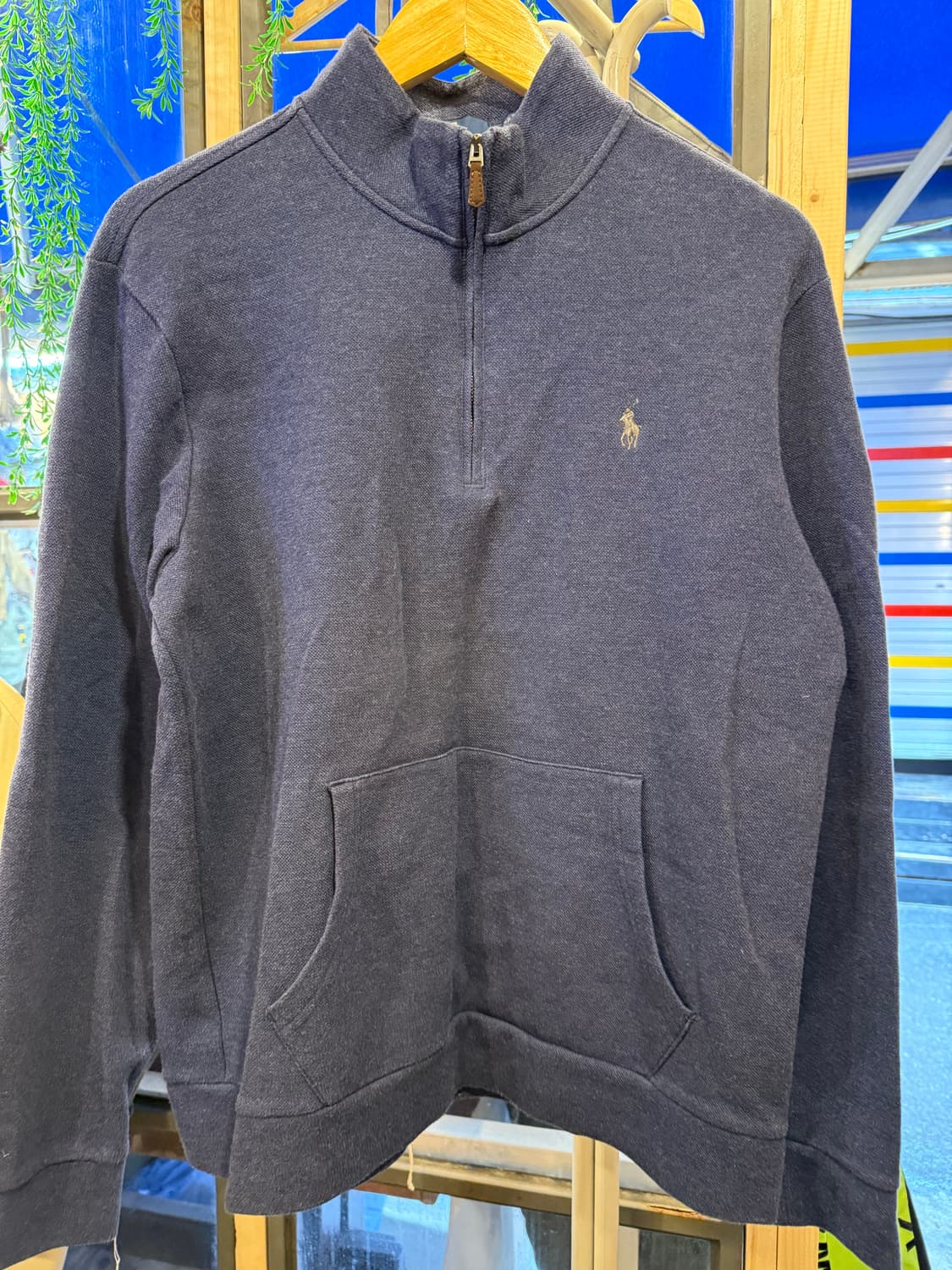 폴로 랄프로렌 그레이포니 네이비 반집업 니트 상품이미지1