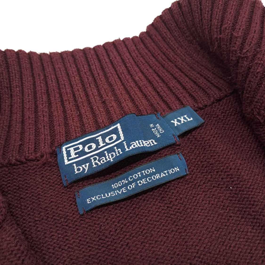 CN839 2XL 폴로 랄프로렌 버건디와인 하프집업 긴팔 니트 스웨터 상품이미지4