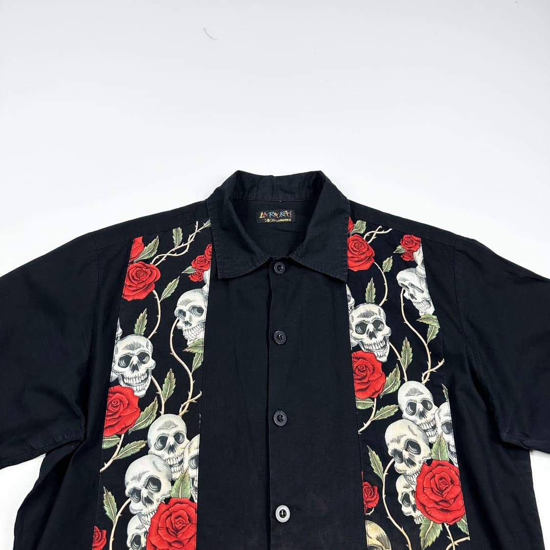 VTG 빈티지 스컬 블랙 반팔 셔츠 (M) 상품이미지1