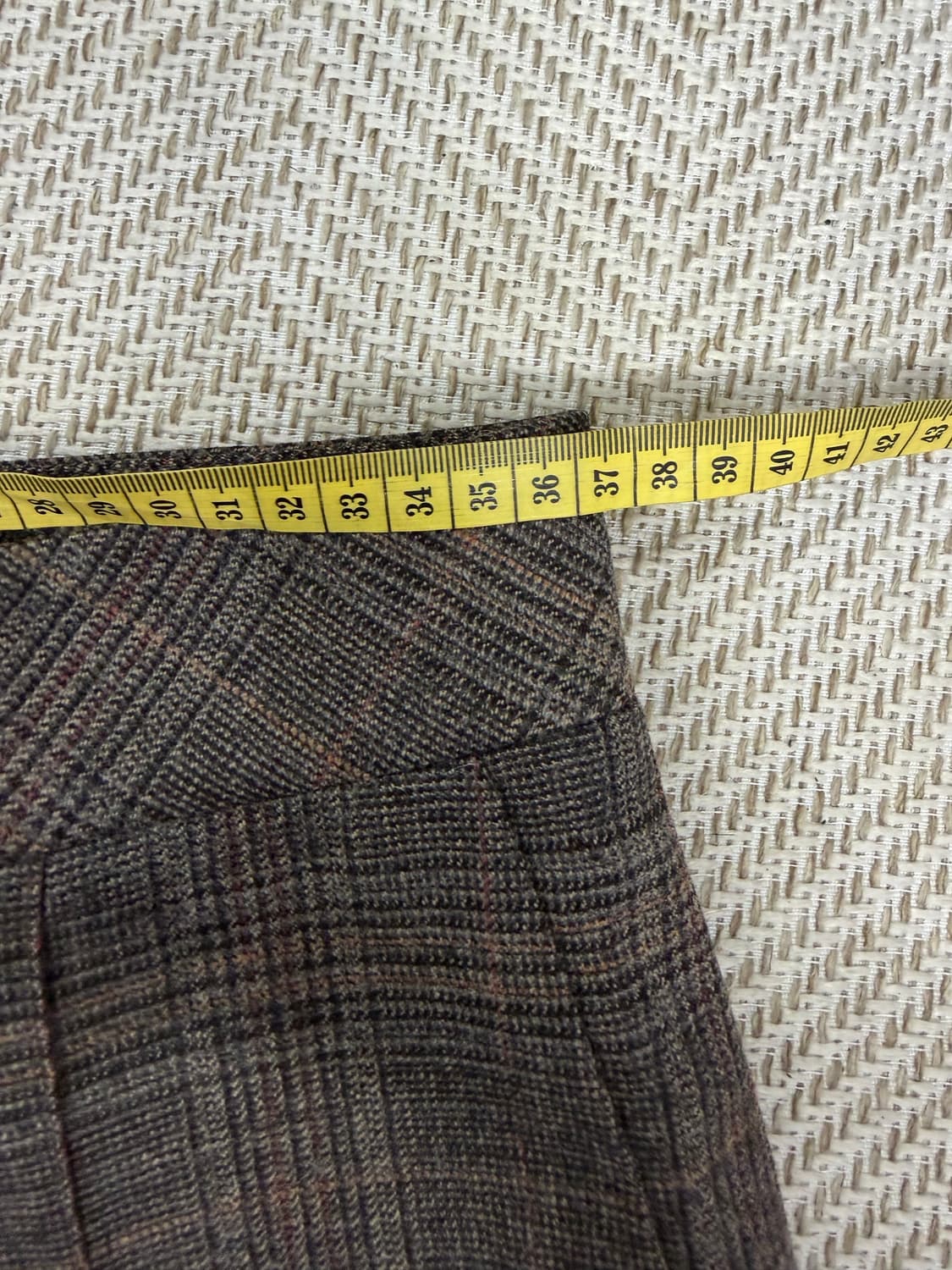 정품) 럭키슈에뜨 체크무늬 모재질 슬랙스 바지 36(28) 상품이미지6