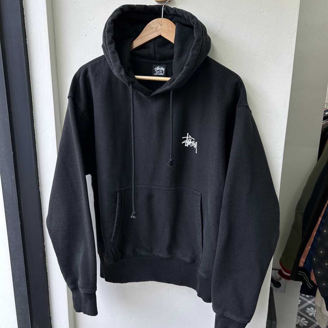 16241 - 스투시 베이직 블랙 후드티 상품이미지2