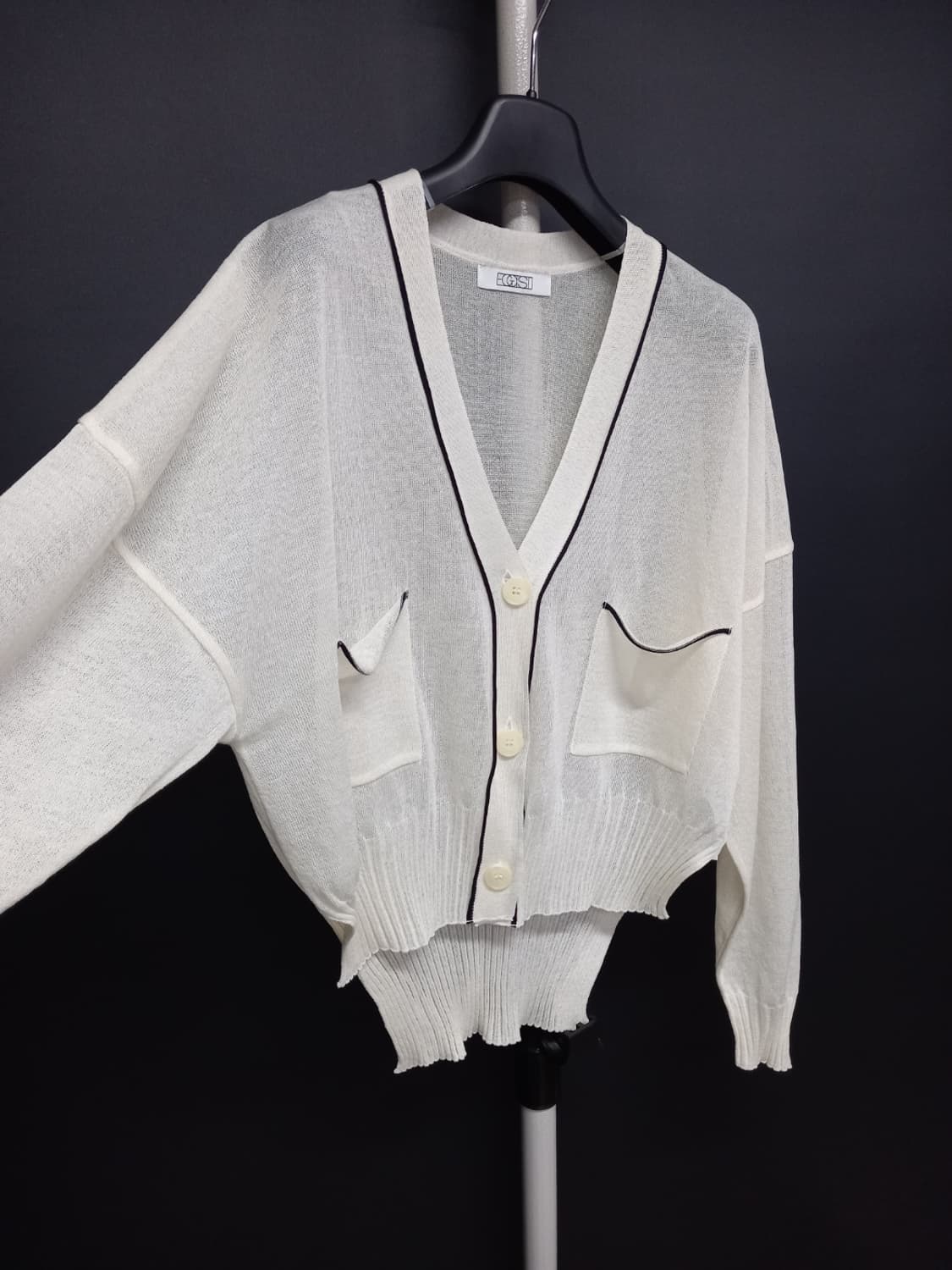 새 에고이스트 춘하추 폴리 언발 가디건 F 33-77 상품이미지4