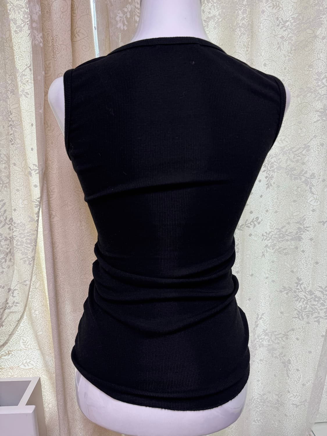Vintage basic button U line sleeveless 상품이미지2