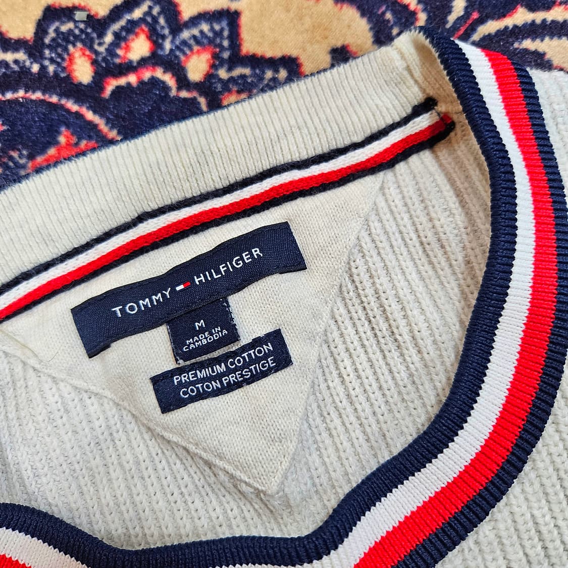 타미힐피거 리브드 제네바 크르넥 니트 스웨터 M size 상품이미지5
