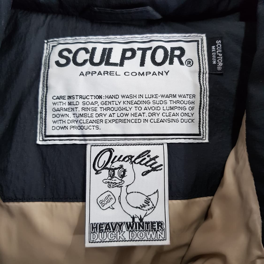 스컬프터 블랙 헤비 덕다운 남성 패딩 자켓 M사이즈 상품이미지3