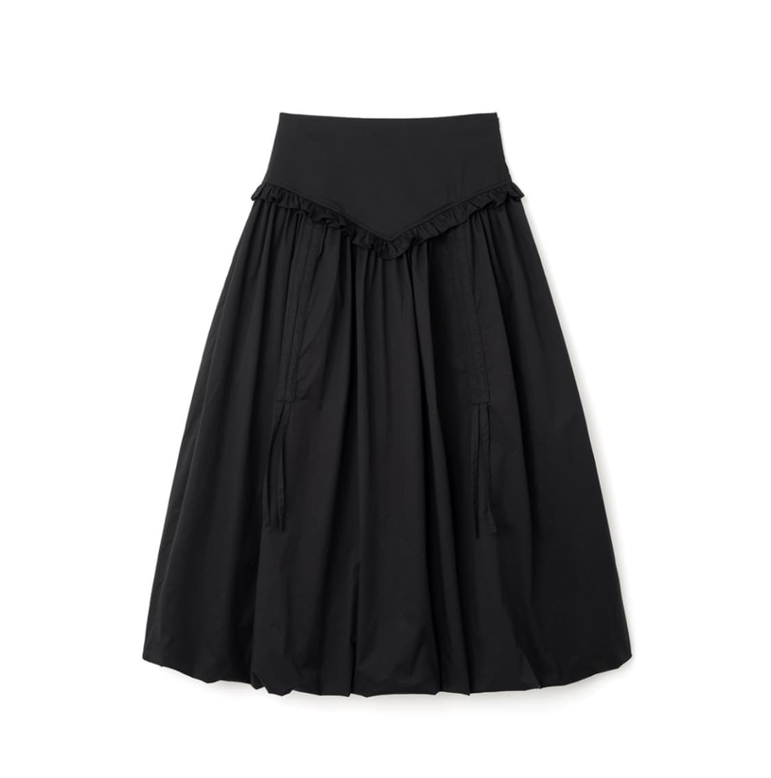 밀로우먼 벌룬 셔링 맥시 스커트 블랙 S사이즈 롱스커트 상품이미지1