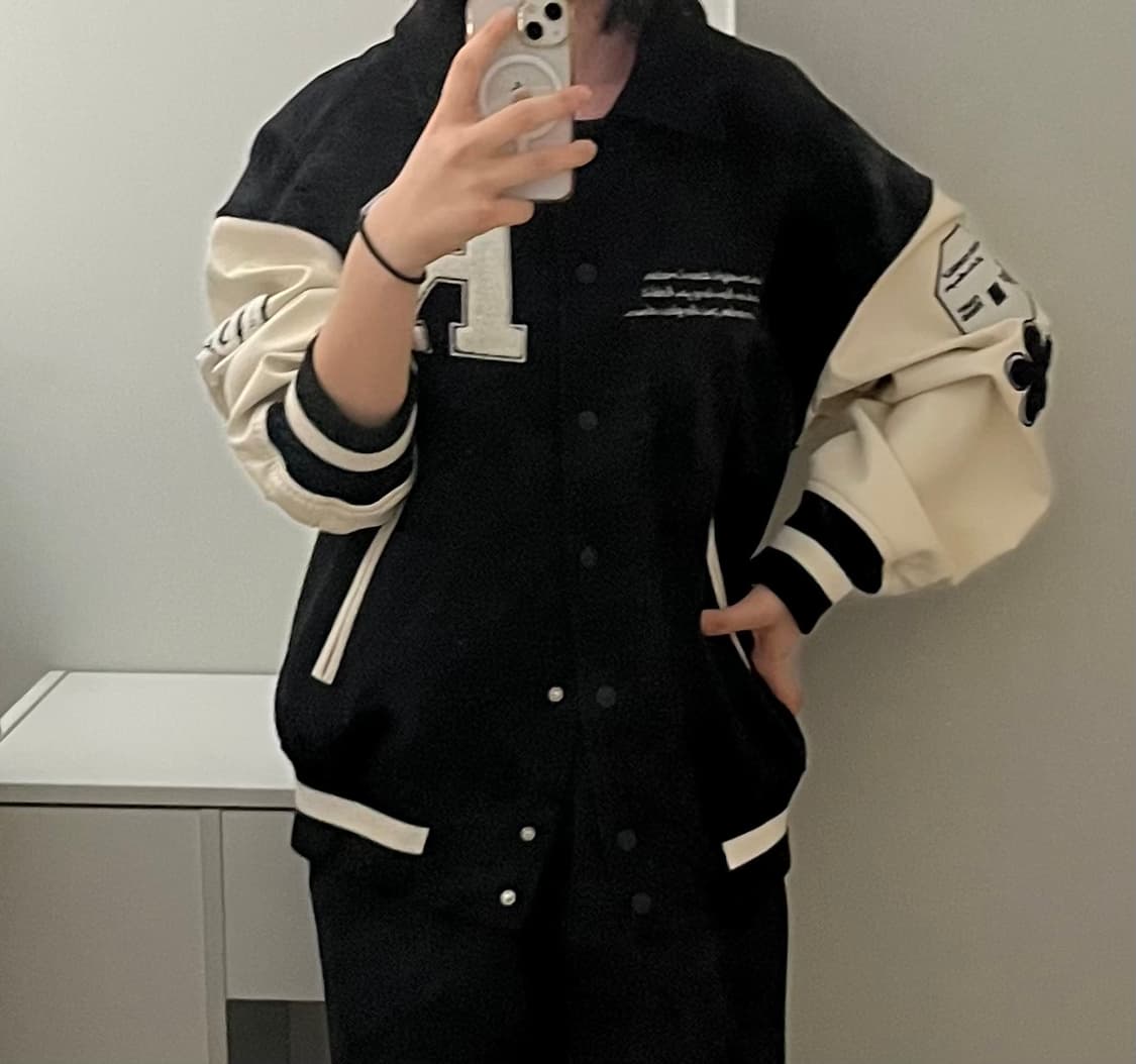 레이디 볼륨 바시티 자켓 상품이미지3