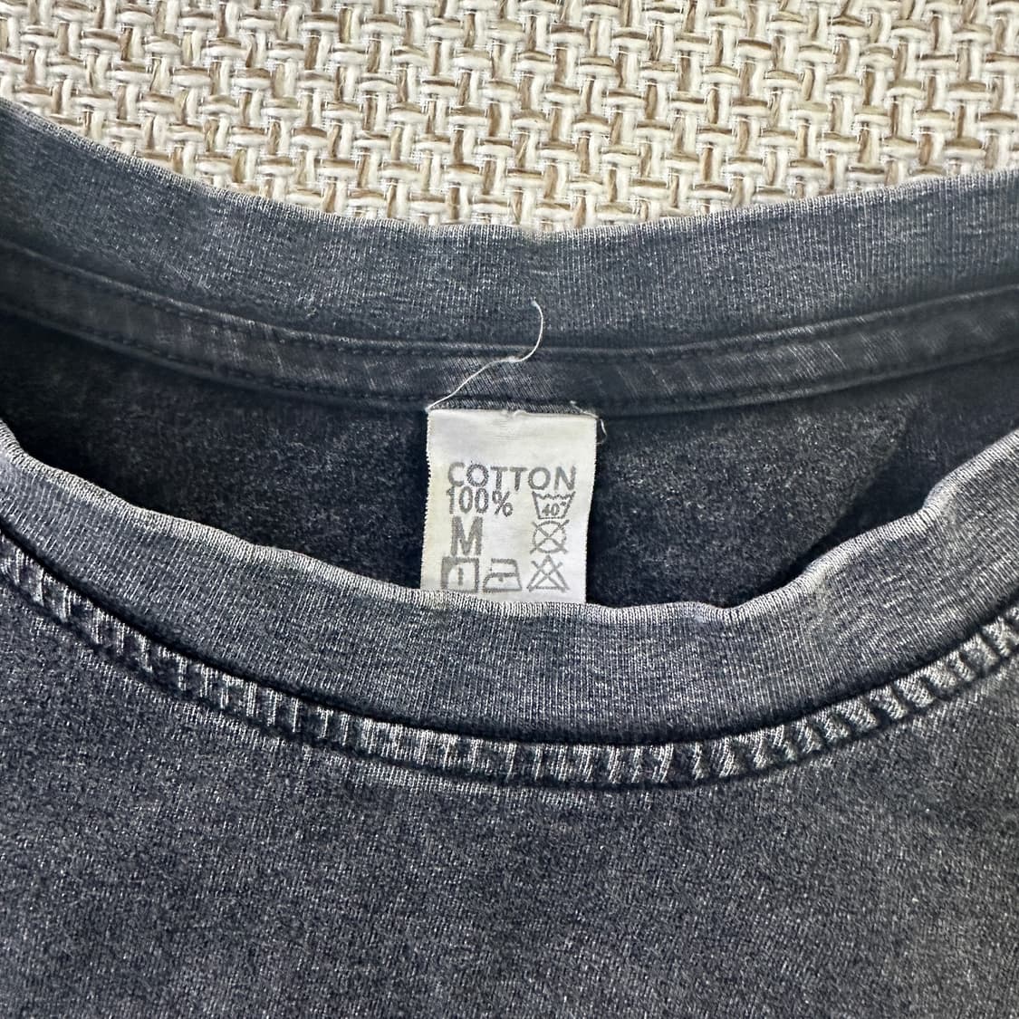 M 빈티지 코튼 차콜 반팔티 0414D 상품이미지2