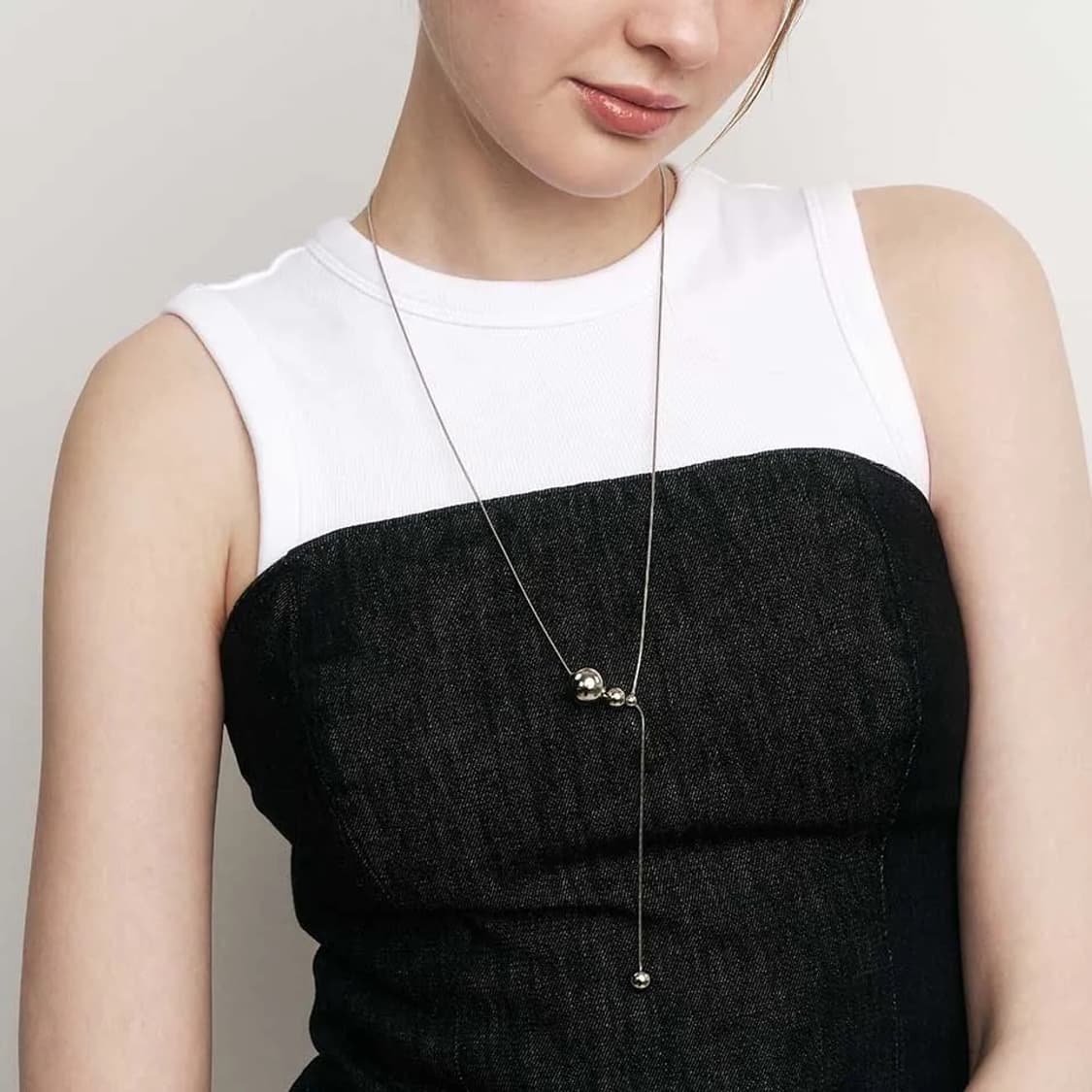 헤이 롱 목걸이 both ball silicon long necklace 상품이미지1