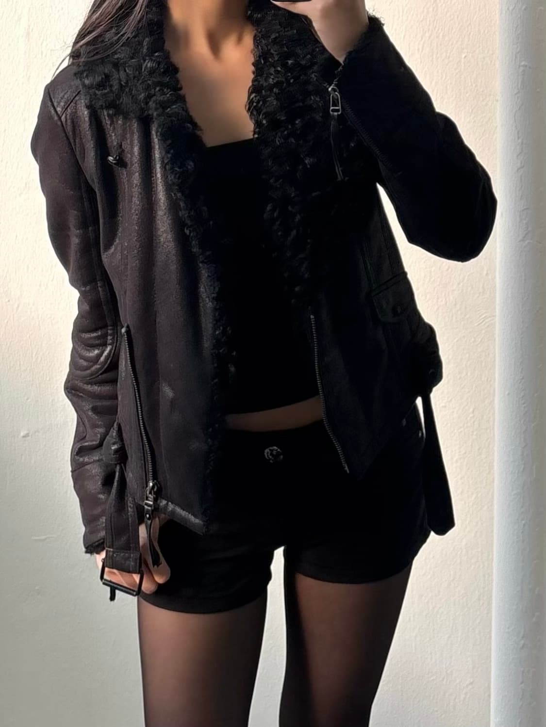 Vintage Zooc Fur Trim Leather Jacket 상품이미지6