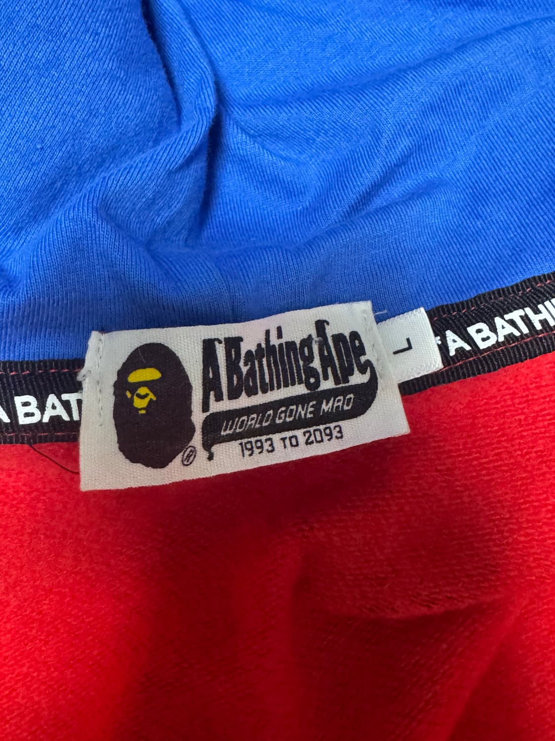 베이프 더블 타이거 샤크 후드집업 레드 L 상품이미지6