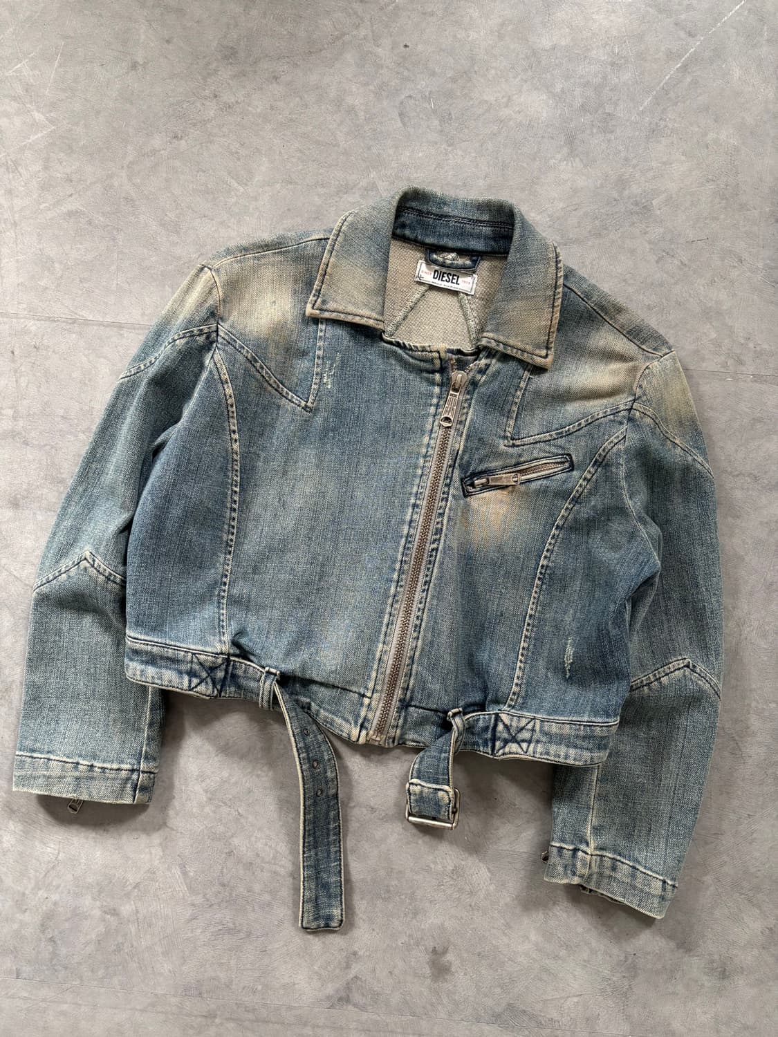 Diesel 디젤 벨티드 데님 크롭 자켓  상품이미지6