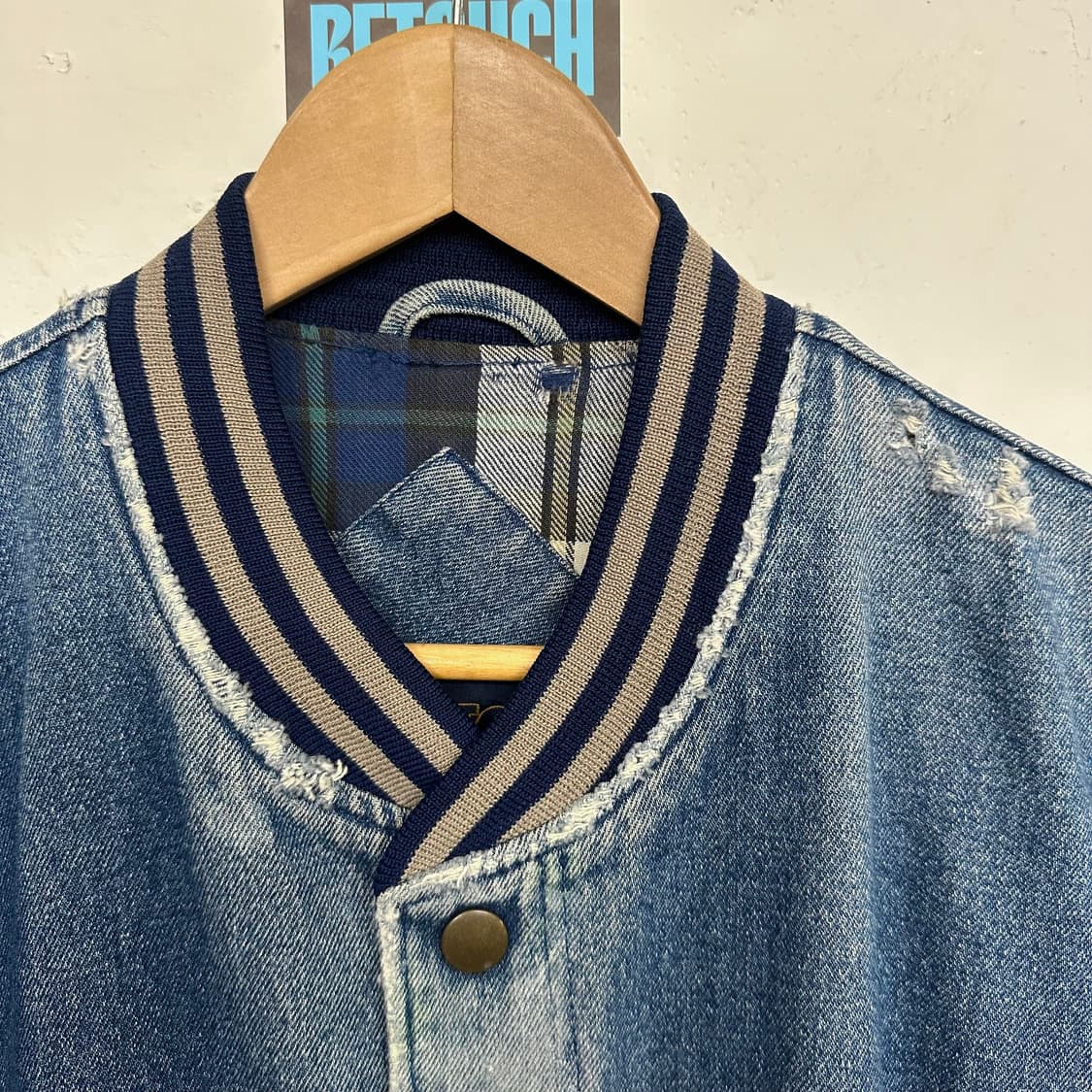 디스트로이드 빈티지 데님 바시티 자켓 상품이미지2