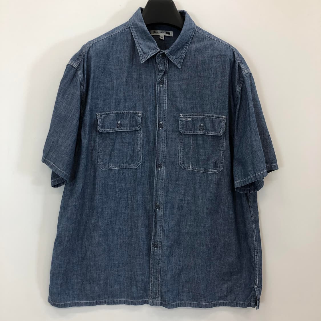 유니클로 JW앤더슨 샴브레이 반팔셔츠 XXL 상품이미지1