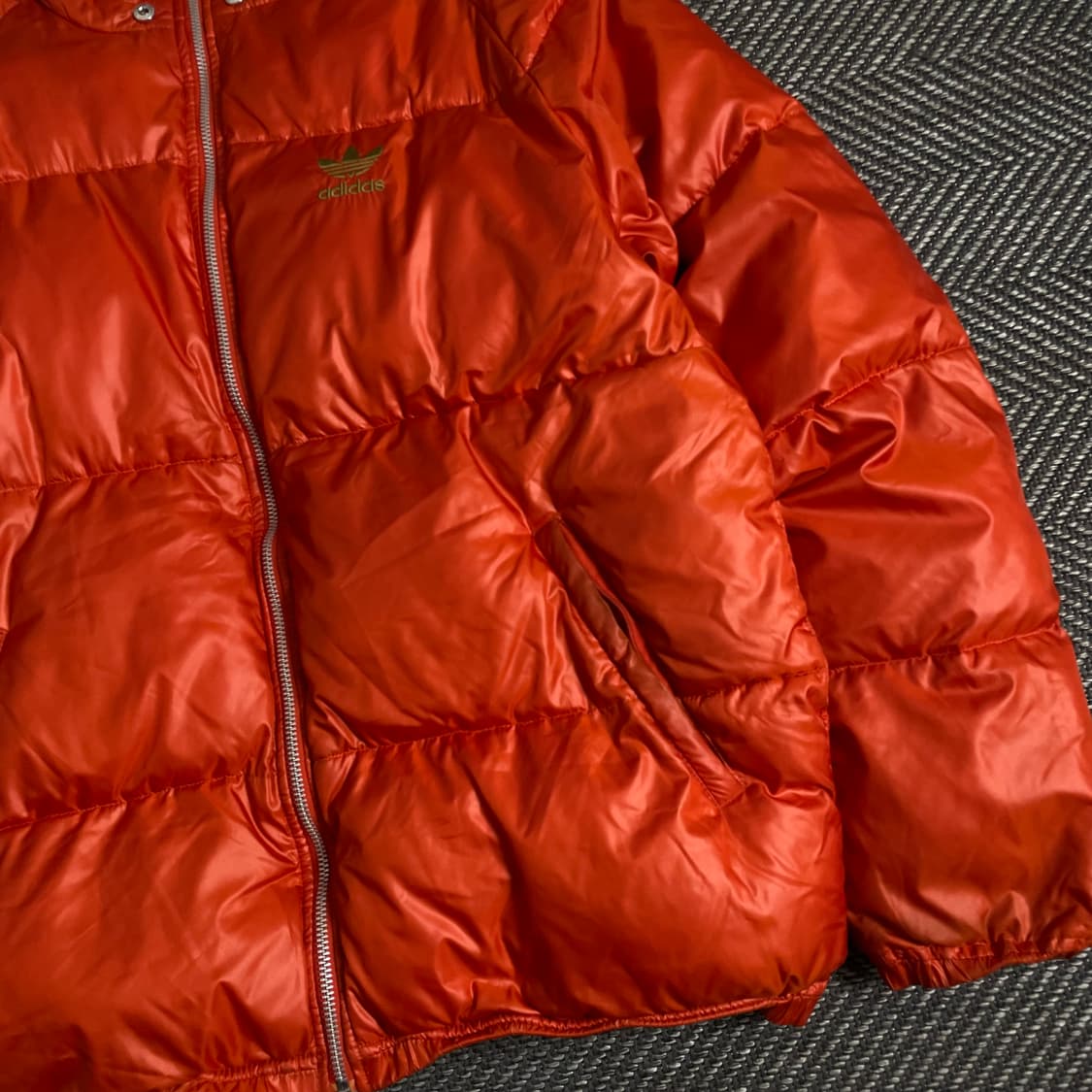 00s 아디다스 트레포일 올드스쿨 유광 패딩 오렌지y 3661 상품이미지3