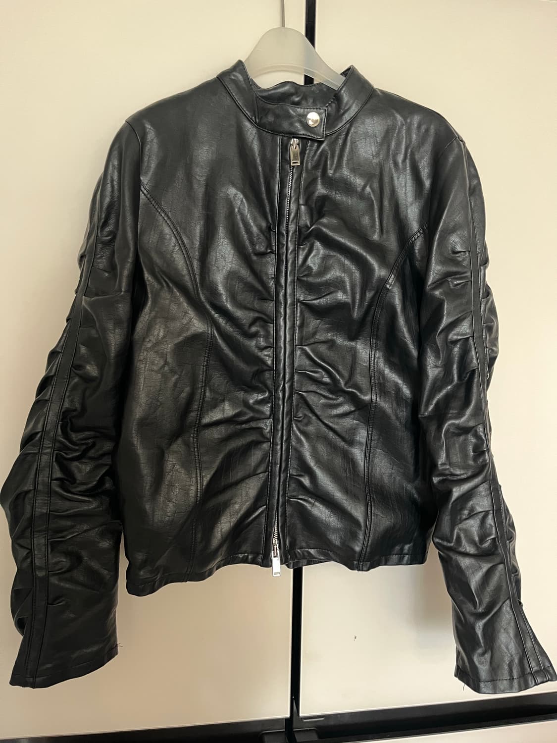 나체 블랙 레더 자켓  상품이미지1