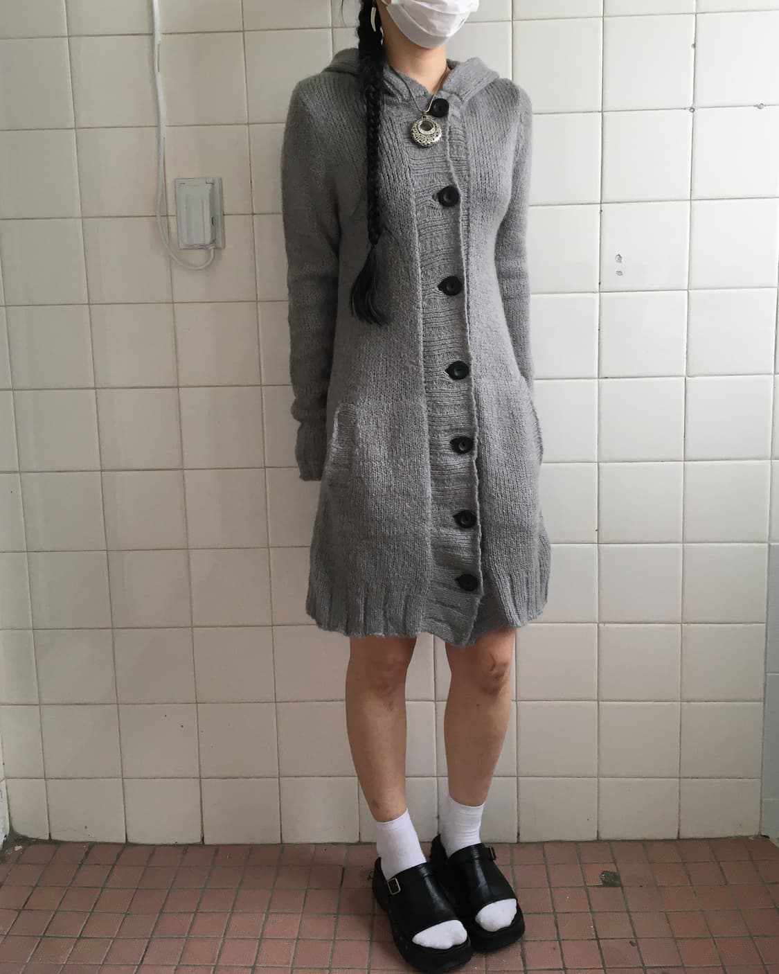 Hood knit cardigan 상품이미지5