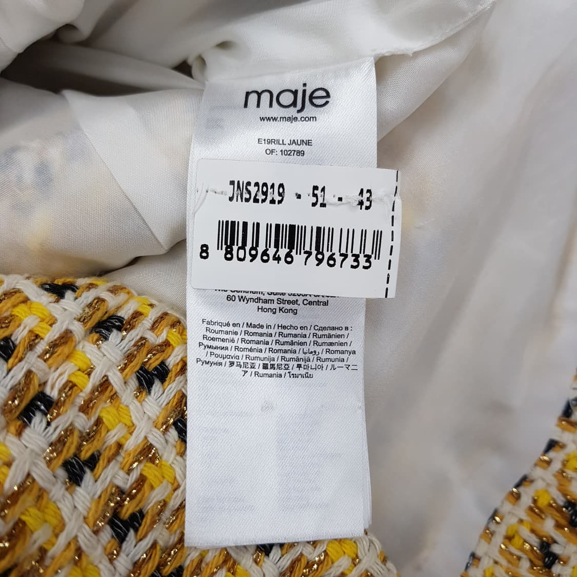 마쥬 트위드 금사 포인트 반팔 미니 원피스 34사이즈 상품이미지8