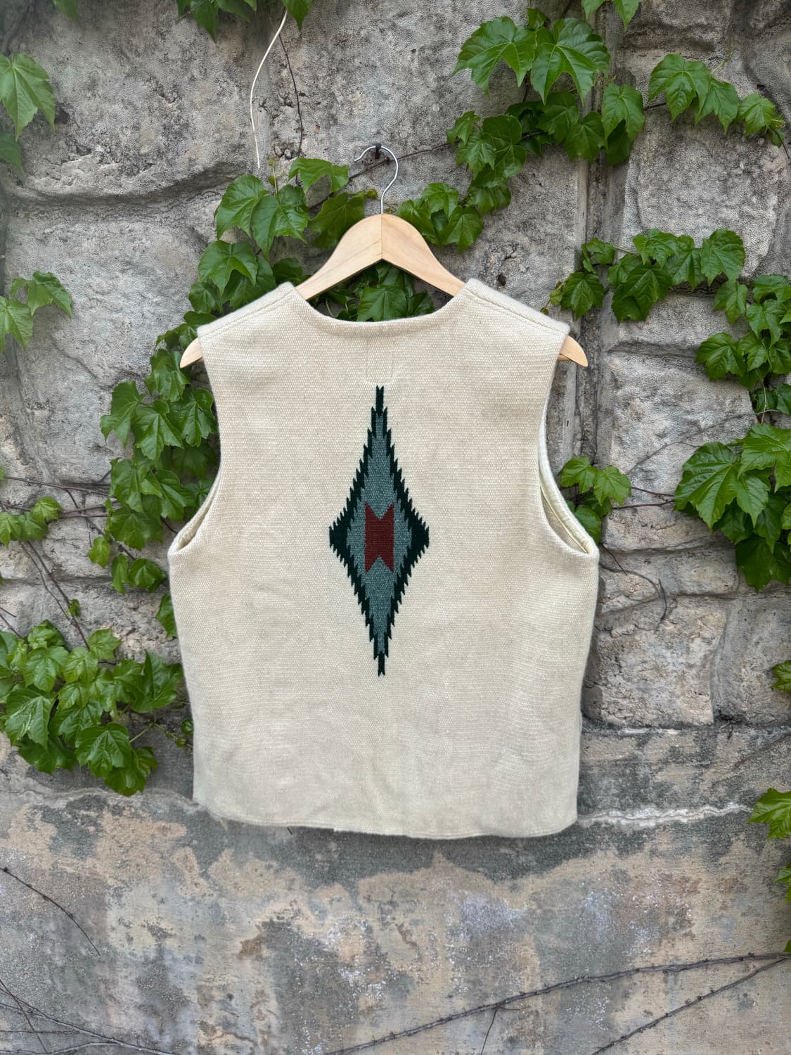 오르테가 핸드 우븐 울 네이티브 아메리칸 웨스턴 치마요 베스트 조끼 상품이미지2