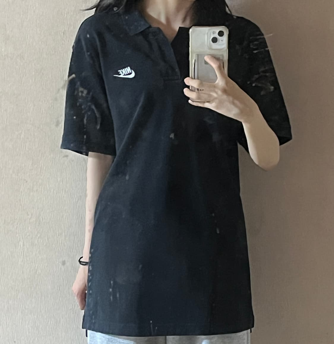 나이키 심플로고 블랙카라 티셔츠s 상품이미지1