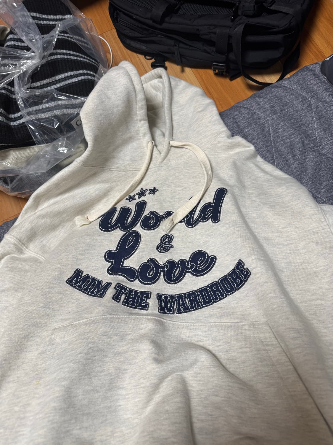 밈더워드로브 후드티 오트밀  상품이미지2