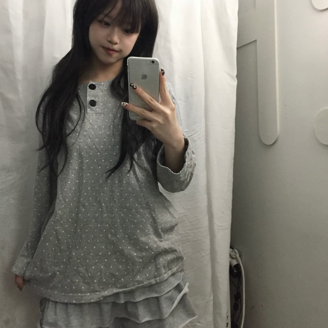 JPN Vintage 로리 히메갸루 도트 헨리넥 롱슬리브 상품이미지1