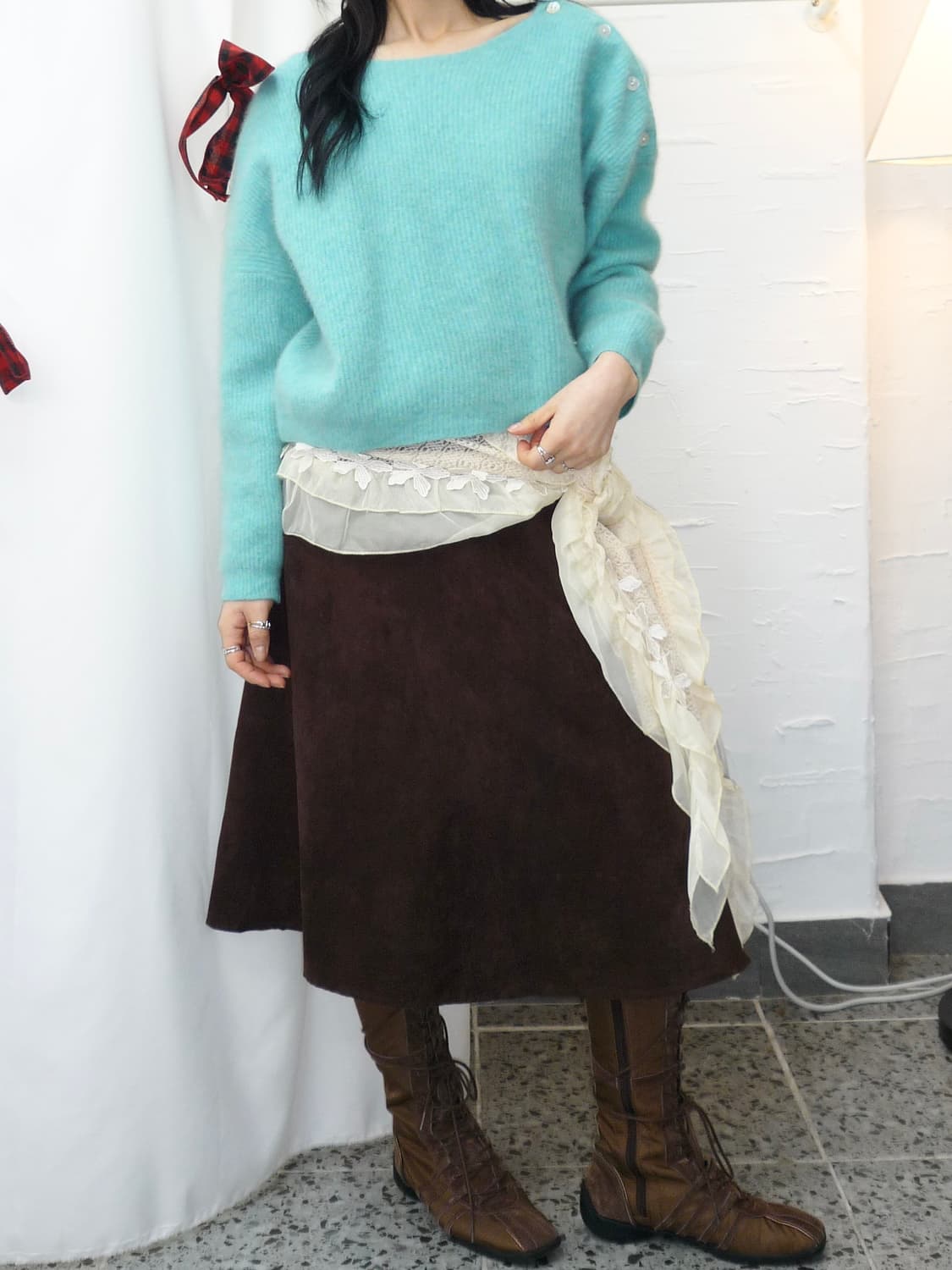 Chocolate flare midi skirt 상품이미지3