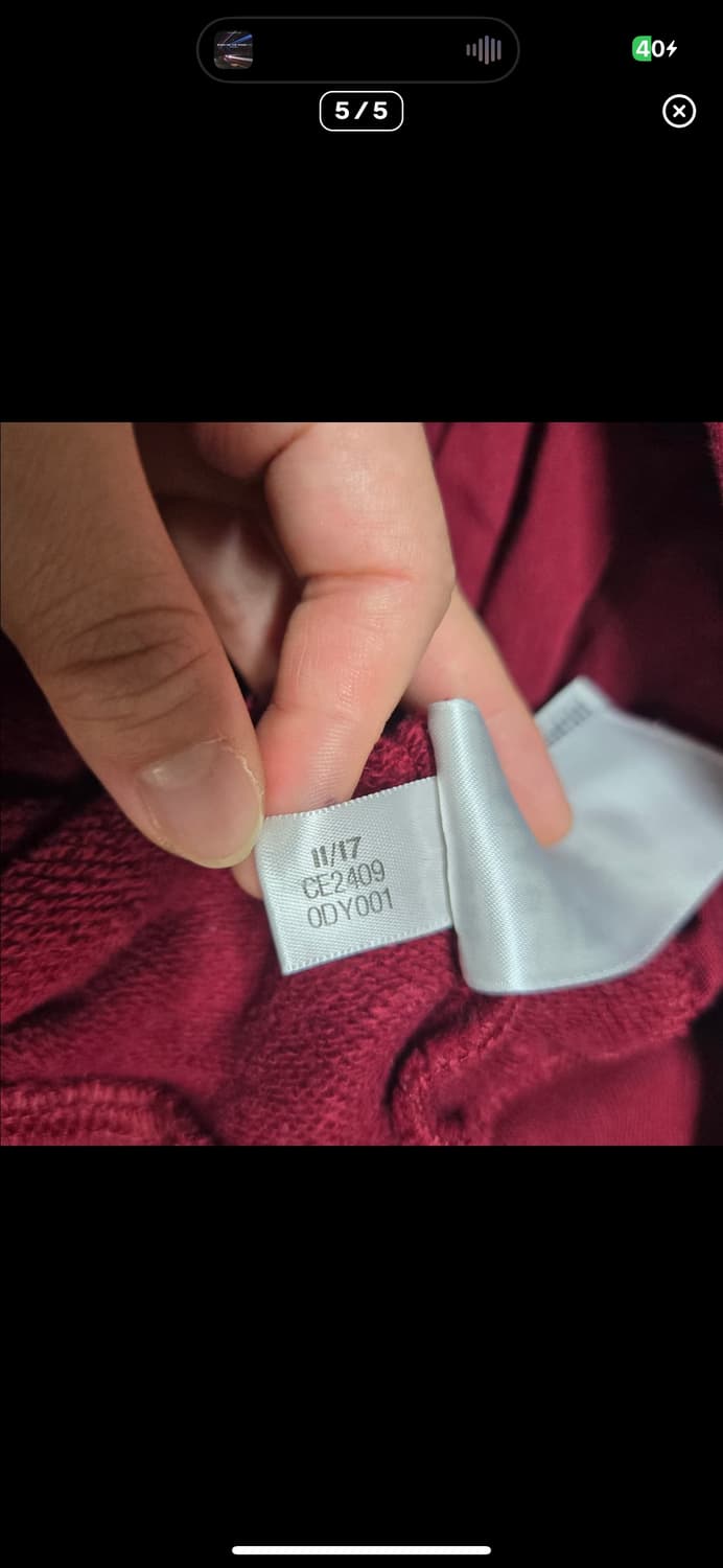 (바배) 아디다스 빅트레포일 버건디 후드티 상품이미지5