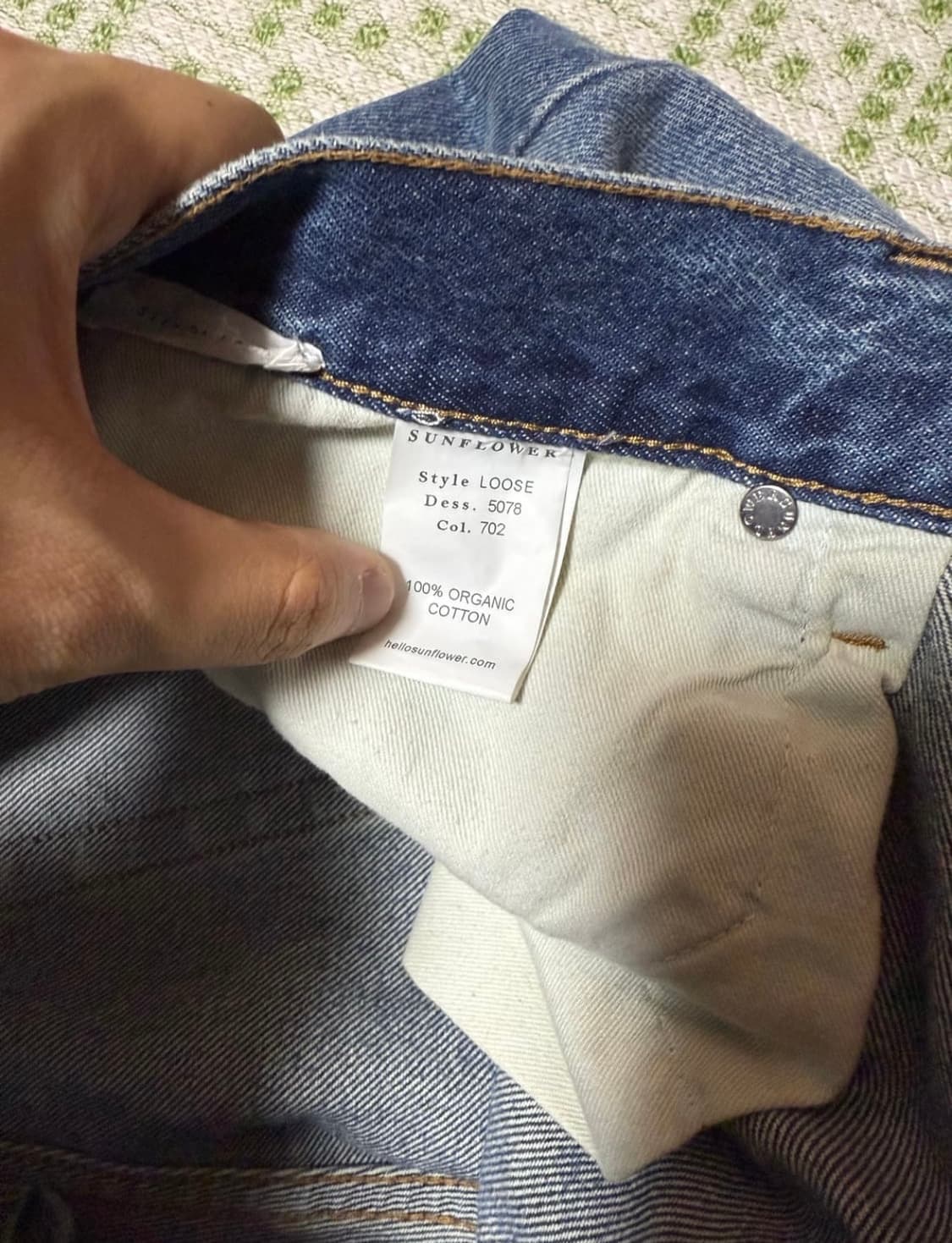 (준스텐드업 착용) 썬플라워 미드블루 루즈핏 데님 31/32 상품이미지4