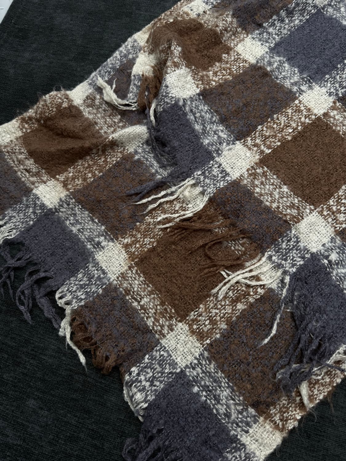 빈티지 러프 체크 머플러 상품이미지2