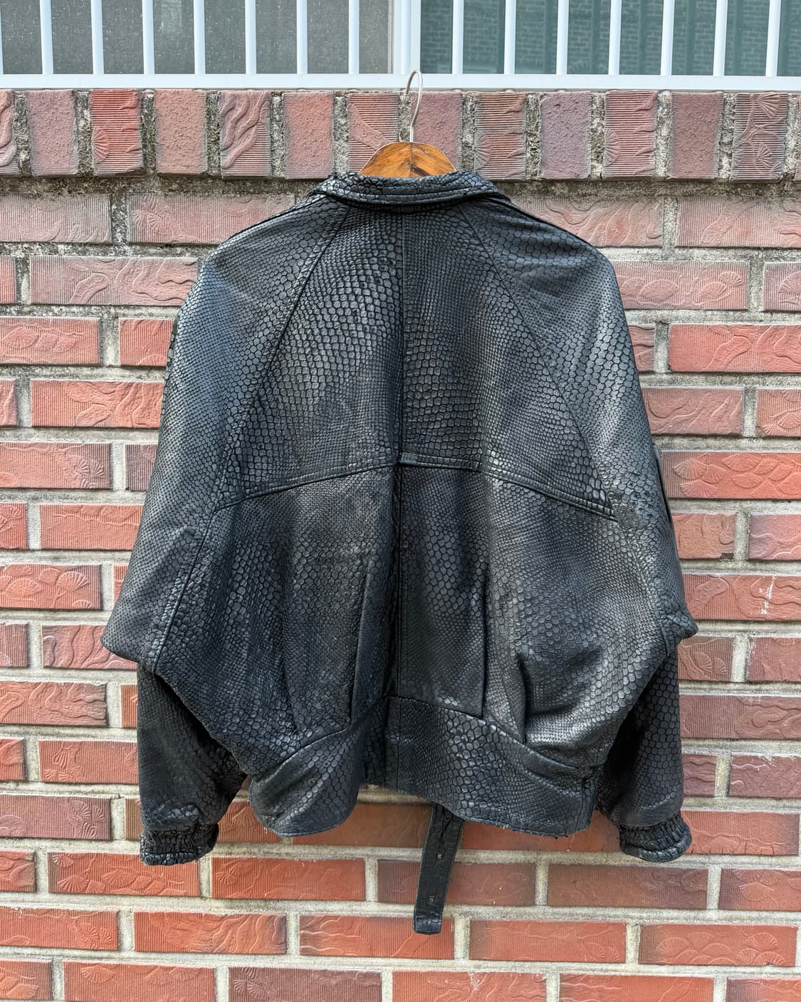 80s UK 빈티지 3D 포켓 레더 봄버 상품이미지4