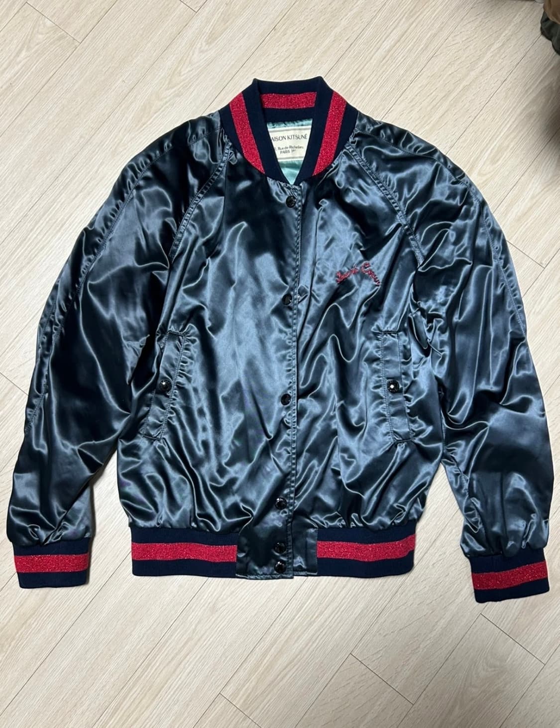 메종키츠네 네이비 새틴 스카잔 (여성) 스몰 상품이미지1