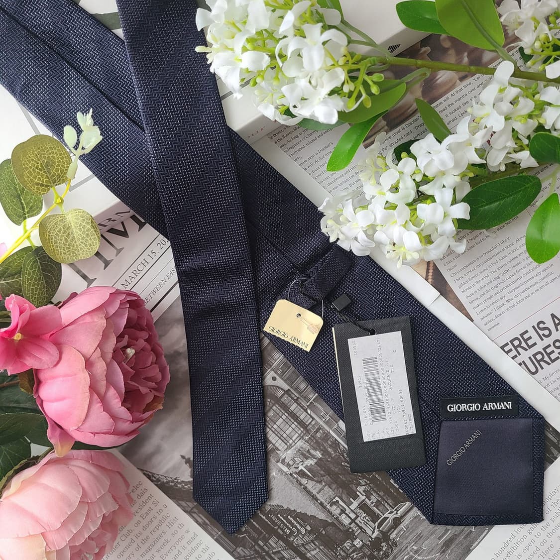 조르지오 아르마니 넥타이 네이비 9.1cm 새제품 g4
 상품이미지5