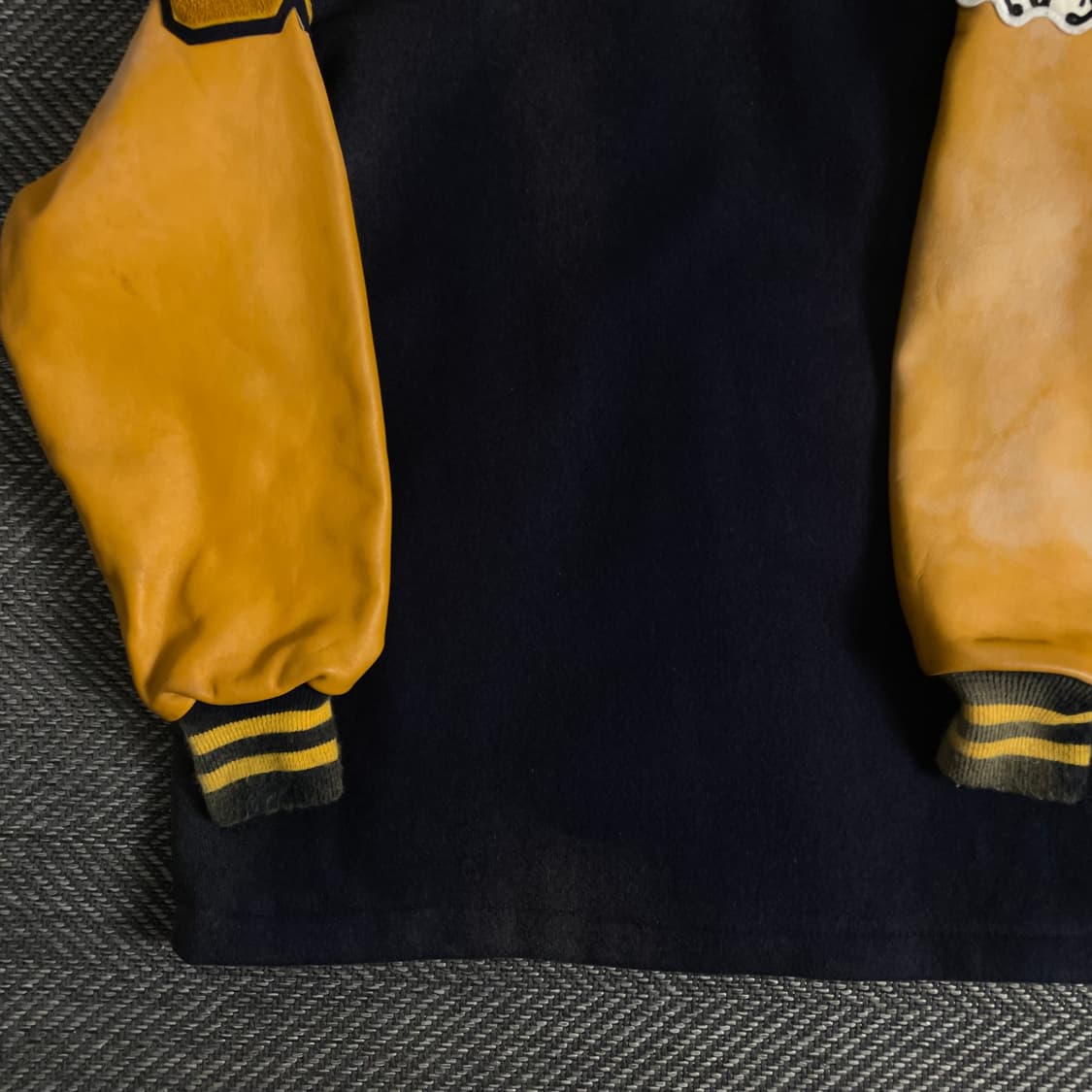 USA 빈티지 박시핏 레더 모직 바시티 자켓o 3222 상품이미지5