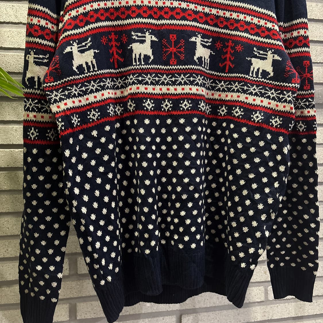 USA VINTAGE 페어아일 레인디어 패턴니트 스웨터 도트포인트 디테일 상품이미지5