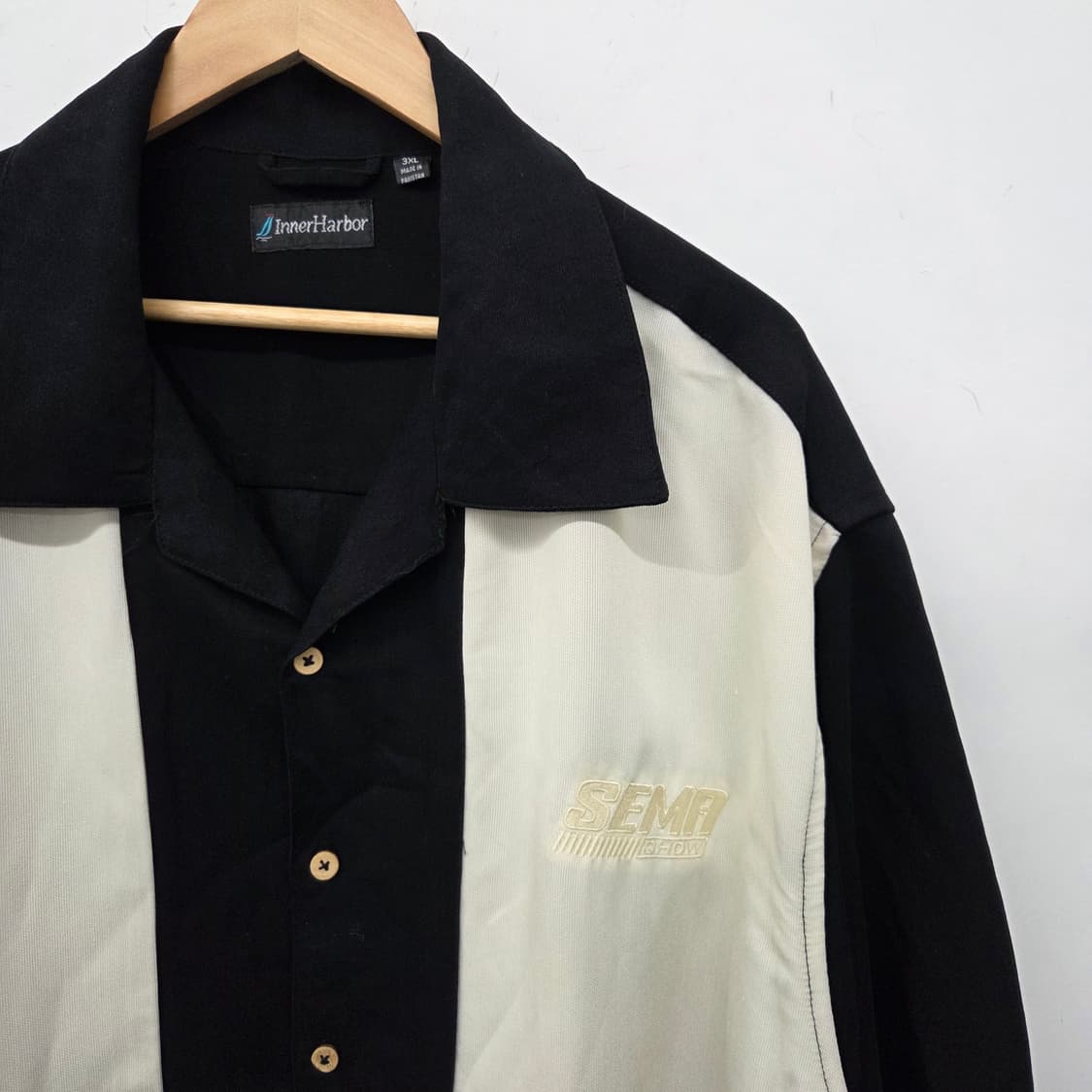 Inner Harbor 빈티지 블랙/아이보리 반팔 셔츠 3XL 상품이미지4
