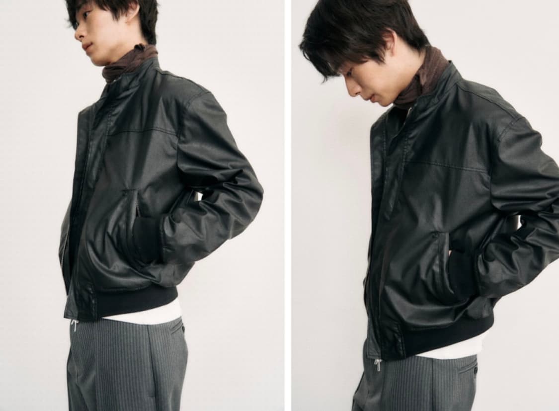 런디 어반 크롭 왁스 자켓 -블랙 상품이미지4